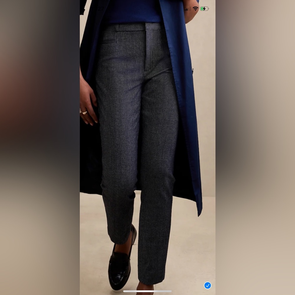 Banana republic HIGH-RISE SLOAN FULL-LENGTH PANT navy stripe 8 regular NWT